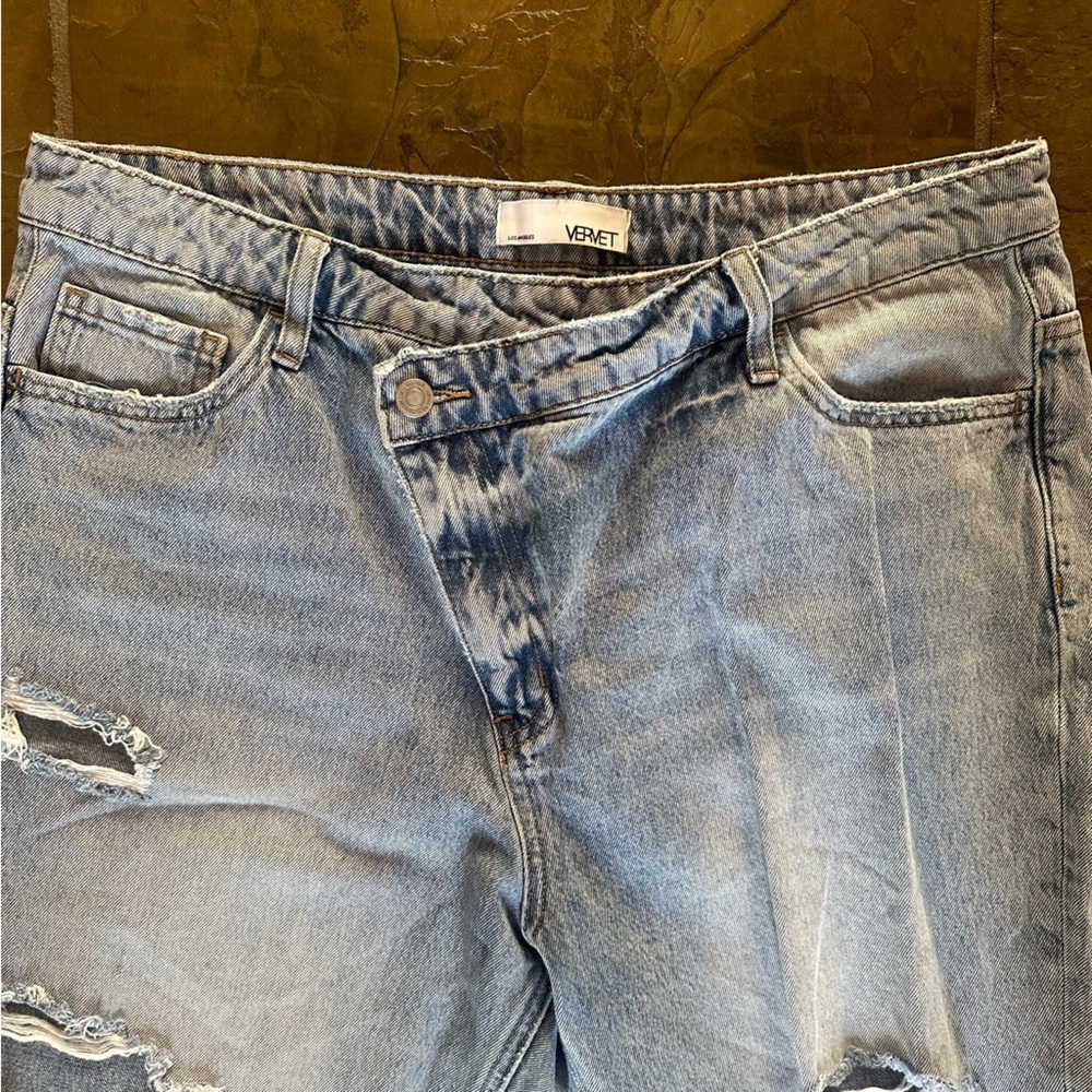 Vervet by Flying Monkey Super High Rise Crossover Waist Mom Jeans 32 - Picture 3 of 5
